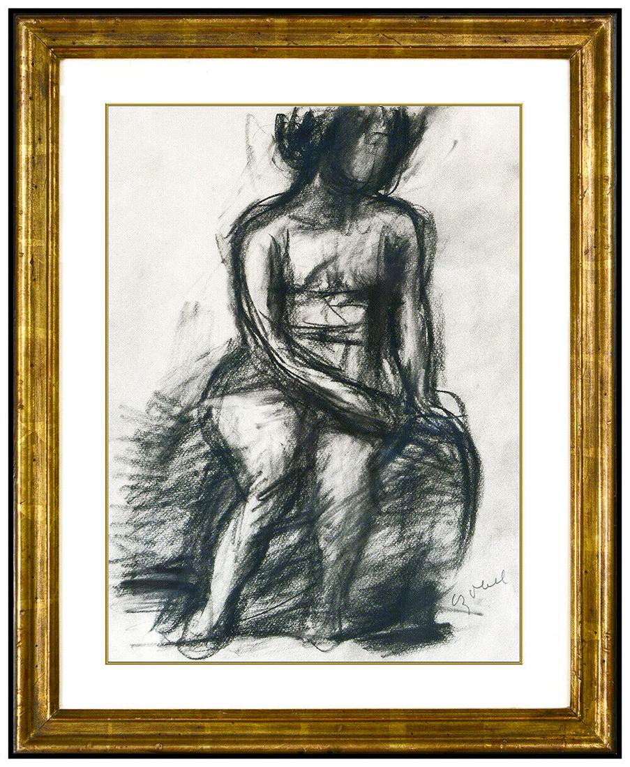 Bela Czobel Original Charcoal Drawing Signed Female Portrait Authentic Artwork: This lot includes:Gallery COA & free domestic shipping (*insurance and international shipping for an additional charge)Artist: Bela CzobelTitle: Nude Sitting 1928Medium: Original Charcoal Drawing on P
