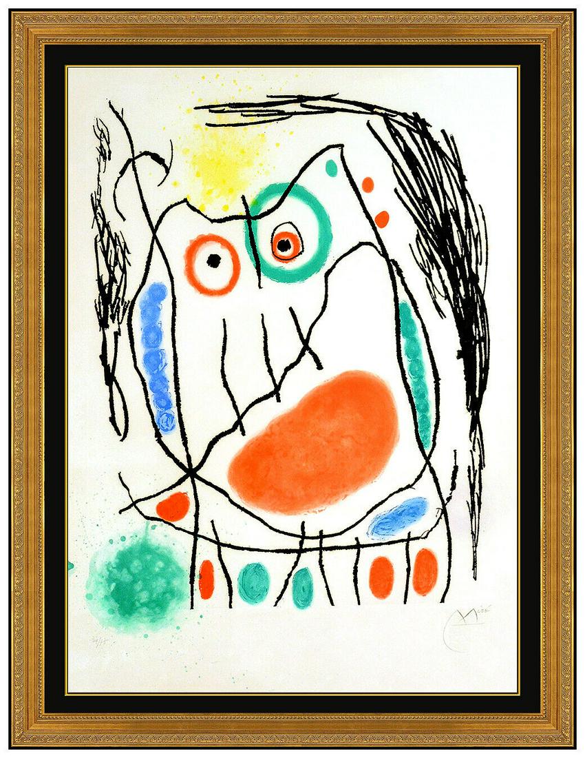 Joan Miro Large Color Aquatint Grand Duc 1 Signed Abstract Portrait Modern Art (1 of 6)