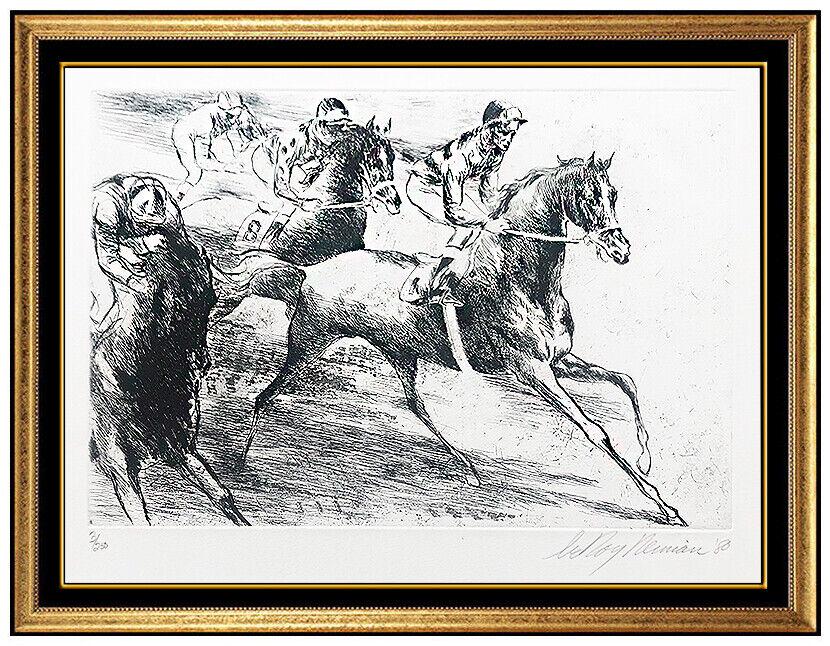 Leroy Neiman Original Horse Racing Etching Daily Double Hand Signed Sports Art (1 of 5)