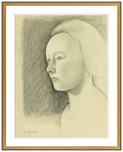 George Ault Original Female Figure Portrait Pencil Drawing Signed Framed Artwork: This lot includes:Gallery COA & free domestic shipping (*insurance and international shipping for an additional charge)Artist: Don StiversTitle: Original Charcoal Drawing on paperMedium: On The