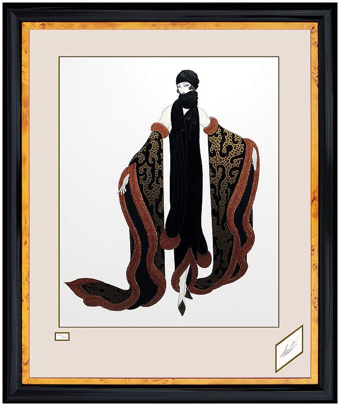 Erte Serigraph Original Embossed Hand Signed Art Deco Costume Design Fox Fur: This lot includes:Gallery COA & free domestic shipping (*insurance and international shipping for an additional charge)Artist: ErteTitle: Fox FurMedium: SerigraphSize: 33 x 26"Framed: 40 x 33"Signed: