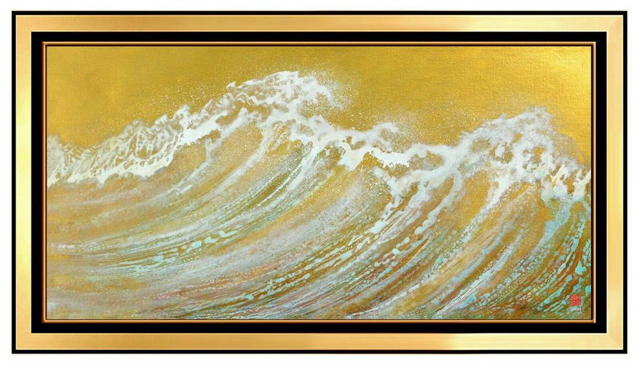 Rosamond Berg Large Original Painting Oil On Canvas Signed Wave