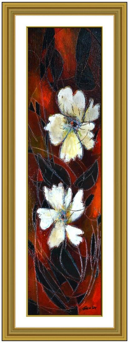 Jean-Claude Gaugy Original Flower Painting Oil On Board Signed Framed Artwork (1 of 4)