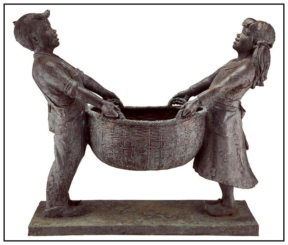 Gary Lee Price Large Lifesize Bronze Sculpture Harvest Joy Kids Signed Children (1 of 6)