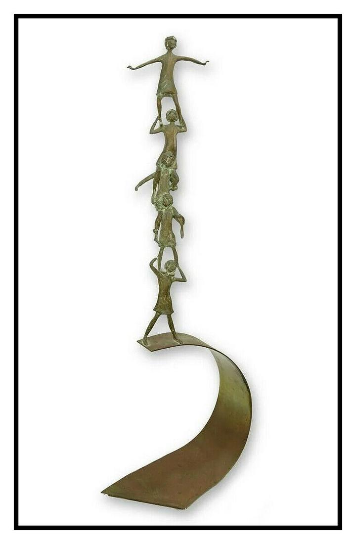 Carla Lavatelli Large Original Bronze Sculpture Signed Children The Pyramid Art (1 of 5)