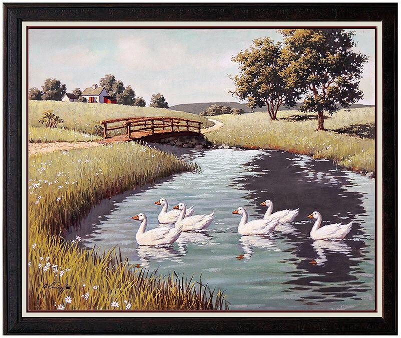 Arthur Sarnoff Oil On Canvas Original Painting Signed Animal Illustration Art (1 of 5)