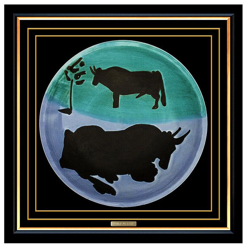 Pablo Picasso Original Madoura Ceramic Plate Authentic Artwork Plein Feu Toros (1 of 5)