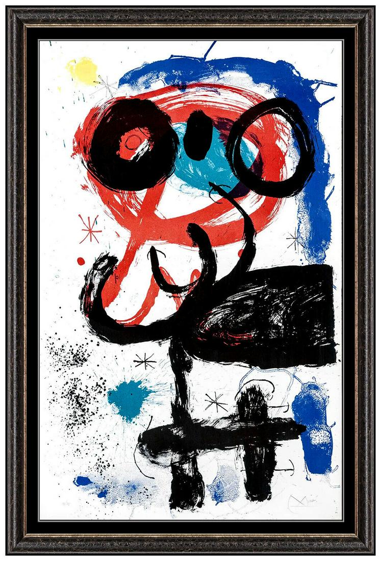 Joan Miro Large Color Lithograph La Vendangeuse Hand Signed Modern Abstract Art (1 of 6)