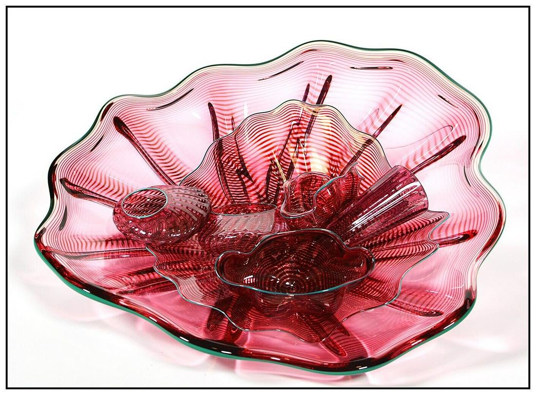 Dale Chihuly Large Hand Blown Original Glass 7 Piece Persian Set Signed Artwork (1 of 6)
