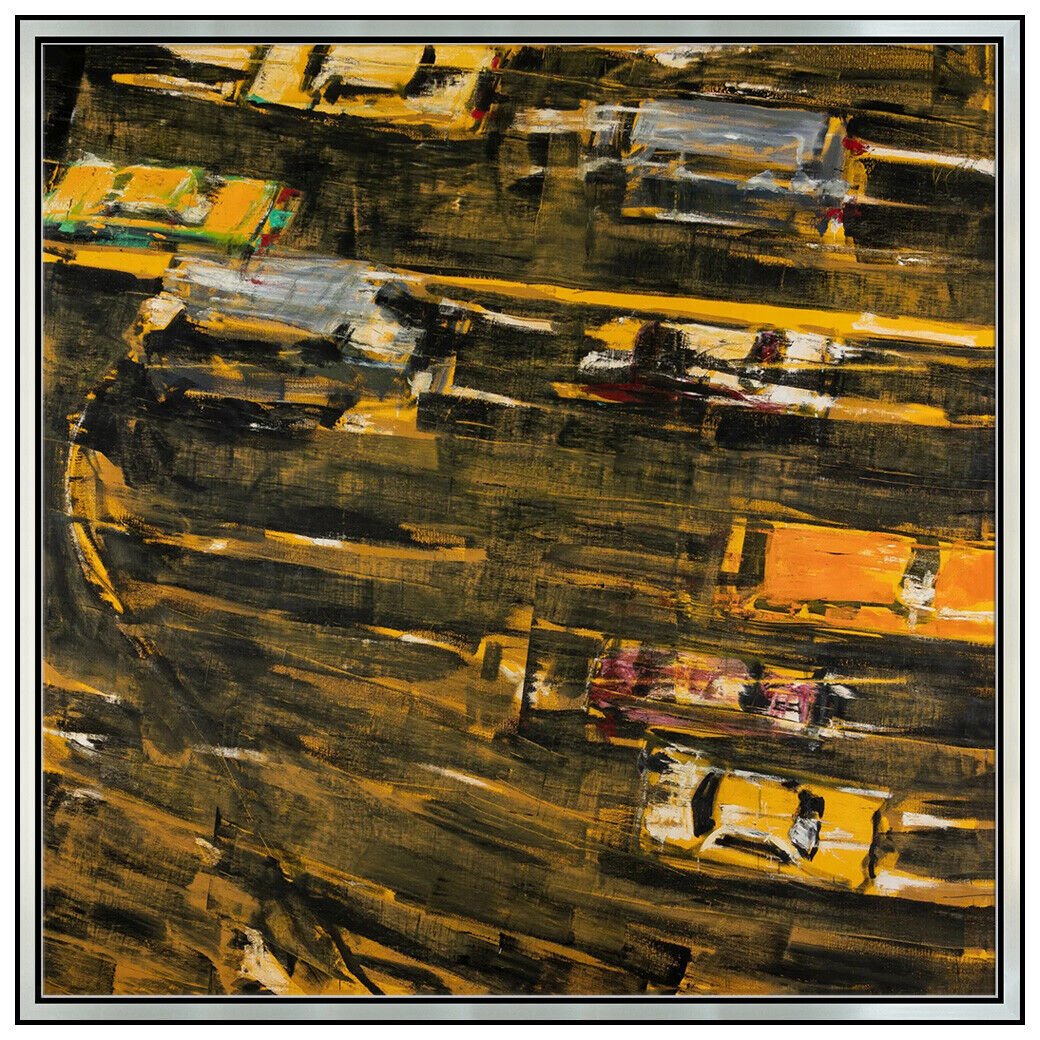 David Kapp Large Original Painting On Canvas Car Automobile Signed Framed Art: This lot includes:Gallery COA & free domestic shipping (*insurance and international shipping for an additional charge)Artist: David Kapp Title: East - WestMedium: oil painting on canvasSize: 108&rdqu