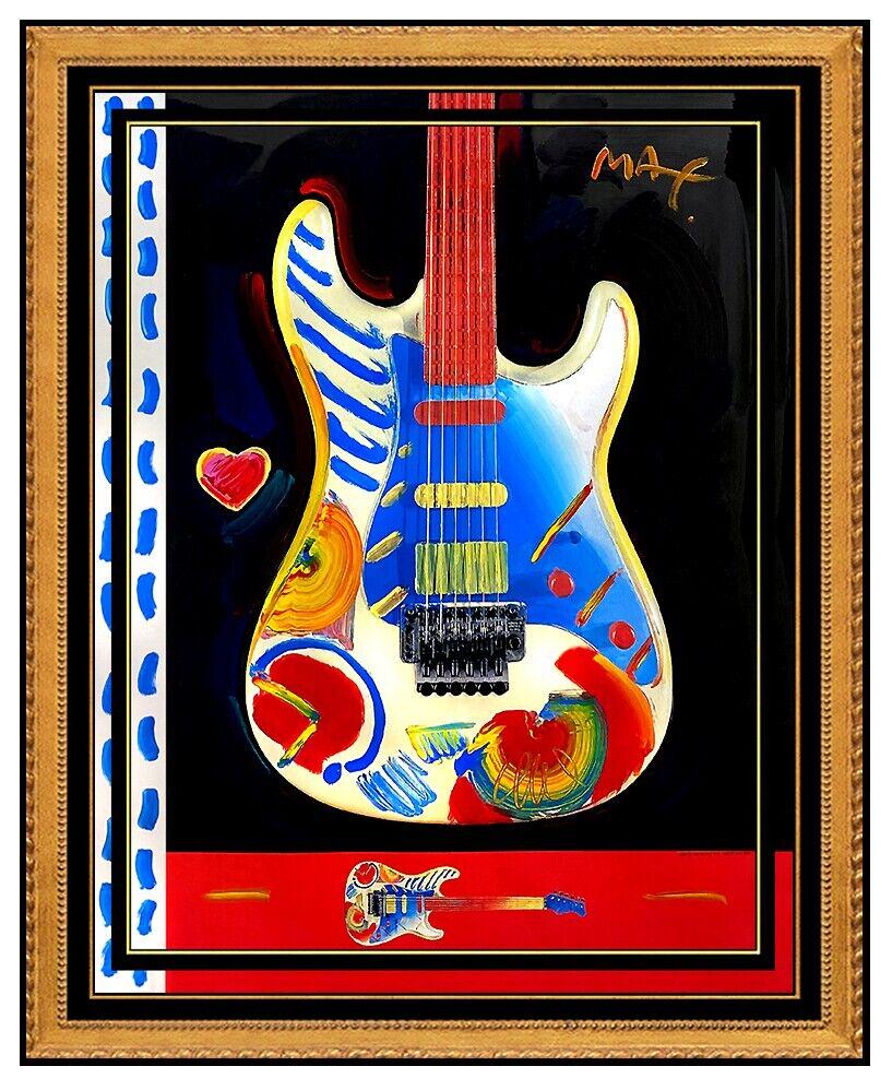 Peter Max Original Signed Painting Pop Art Guitar Acrylic Oil Authentic Large (1 of 6)