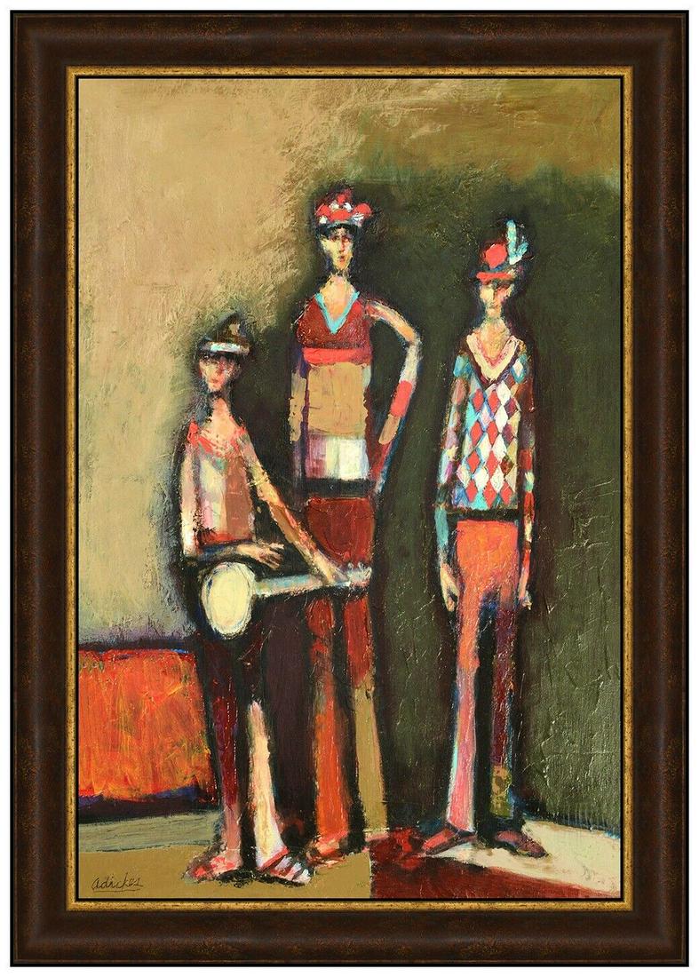 David Adickes Original Painting On Board Signed Framed Female Figure Framed Art (1 of 4)