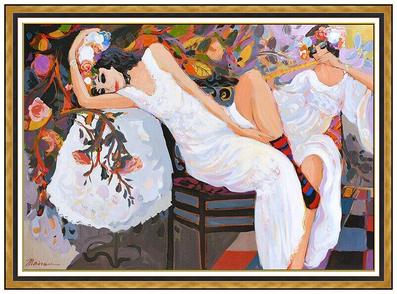 Isaac Maimon Original Oil Painting On Canvas Signed Female Portrait Large Art (1 of 5)