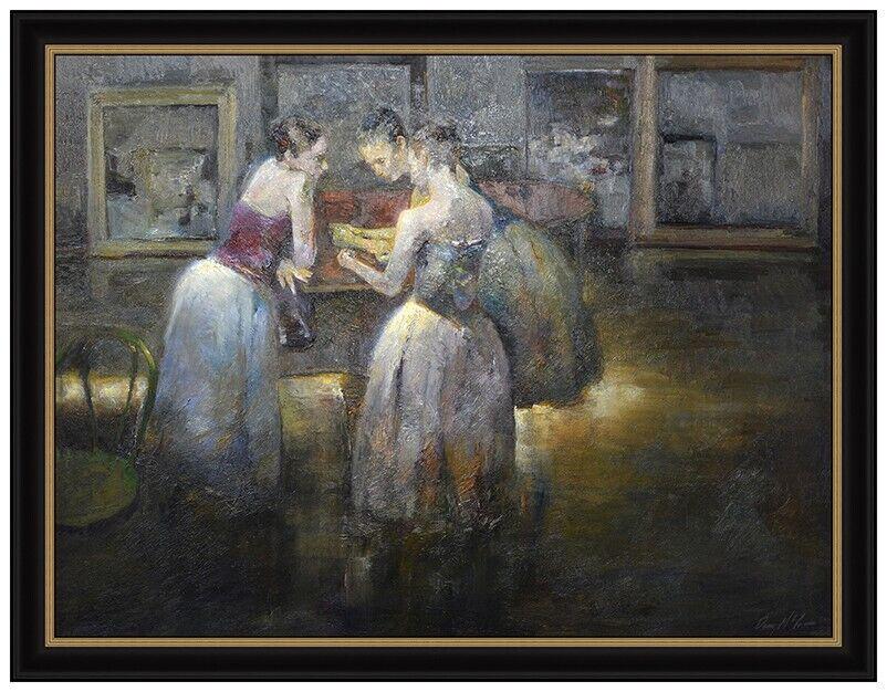 Danny Mccaw Large Original Oil Painting On Board Signed Dancers Portrait Framed (1 of 5)