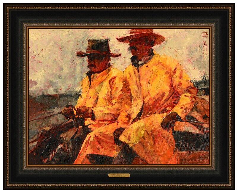 Andre Kohn Original Oil Painting On Canvas Board Signed Western Cowboy Framed (1 of 5)