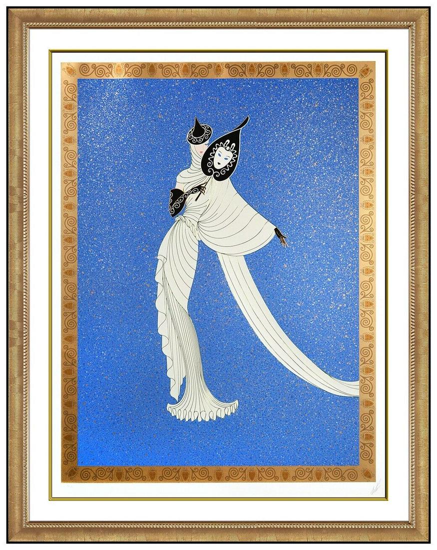 Erte Embossed Tanagra Color Serigraph Large Hand Signed Costume Fashion Artworkd (1 of 6)