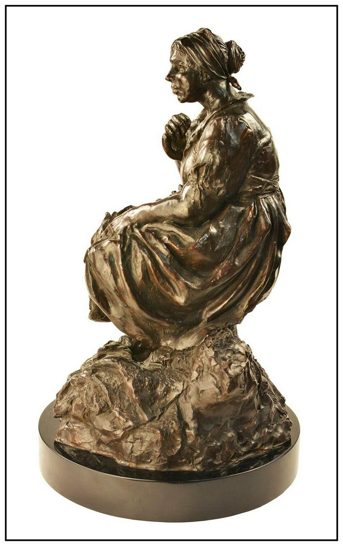 Herb Mignery The Potato Lady Bronze Sculpture Western Art Signed Female