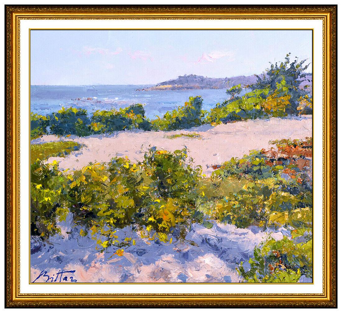 Pierre Bittar Original Painting Oil Canvas Signed Water Beach Landscape Artwork (1 of 4)