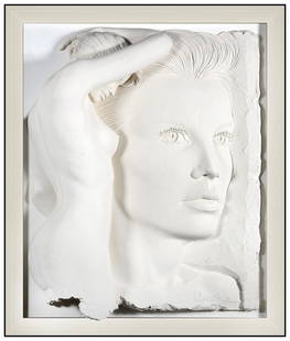 Bill Mack Large Bonded Sand Woman Essence Relief Sculpture Signed Frame Artwork: This lot includes:Gallery COA & free domestic shipping (*insurance and international shipping for an additional charge)Artist: Bill MackTitle: EssenceMedium: Relief SculptureSize: 43” x 5”