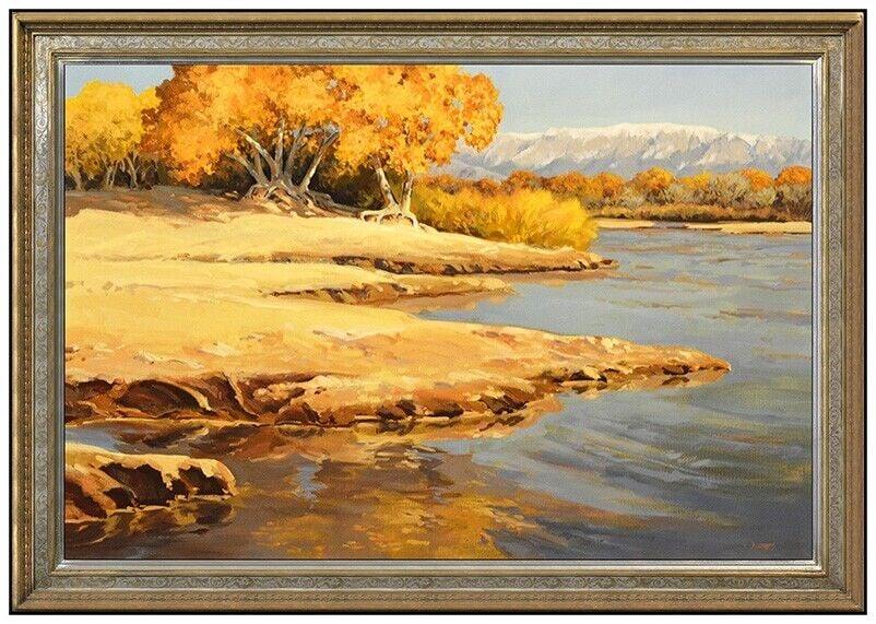 David Schwindt Large Original Painting Oil On Canvas Signed Landscape Framed Art Auction