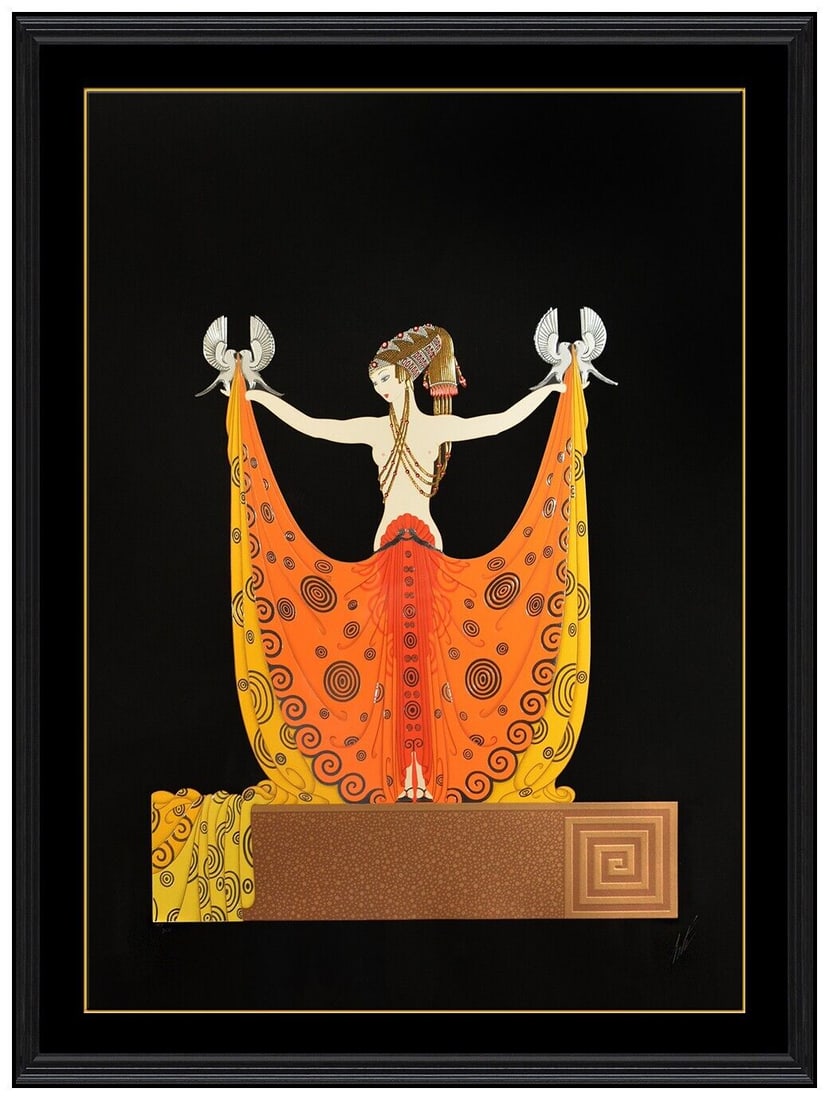 Erte Large Embossed Color Serigraph Venus Hand Signed Female Figurative Art Deco (1 of 5)
