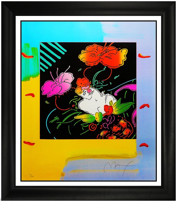 Peter Max Original Color Silkscreen Signed Flower Lady Hand Signed Art Painting (1 of 5)