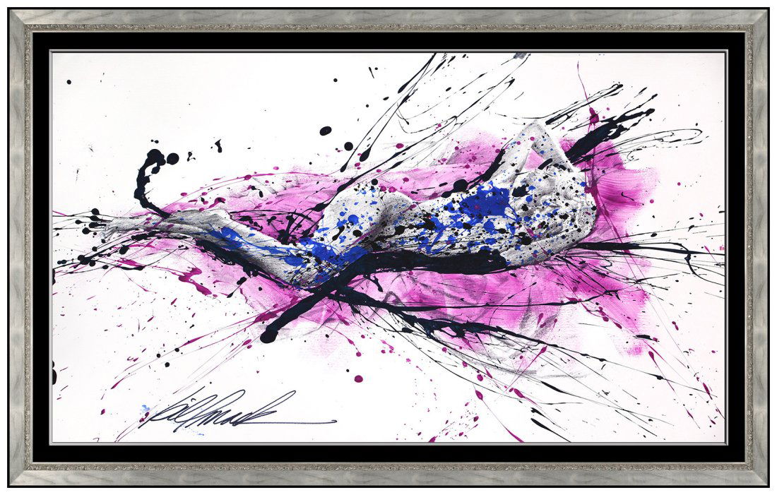 Bill Mack Tranquility Original Acrylic Painting Signed Female Figurative Framed (1 of 5)