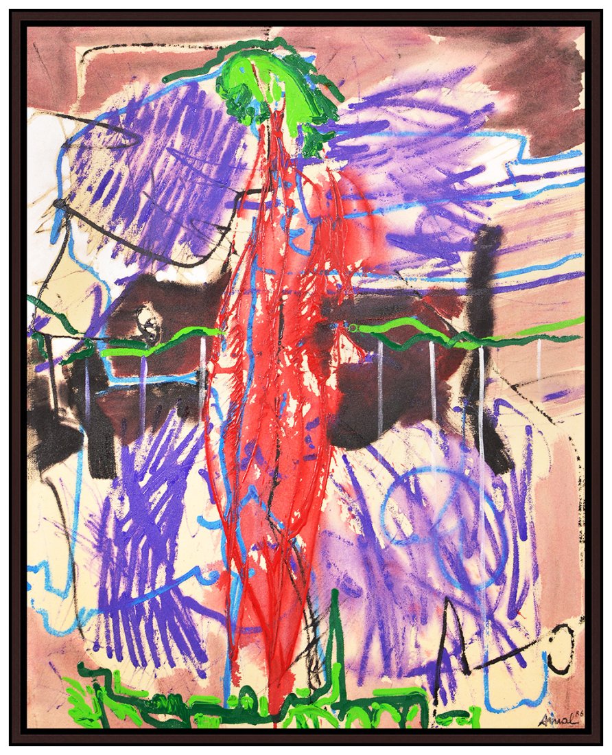 Francois Arnal Original Oil Painting On Canvas Signed Large Abstract Framed Art: This lot includes:Gallery COA & free domestic shipping (*insurance and international shipping for an additional charge)Artist: Francois ArnalTitle: Mystic Interplay OriginalMedium: Original Oil Painti