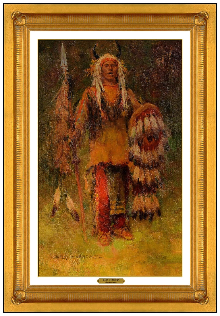 Charles Winfield Miller Original Oil Painting On Canvas Signed Native American (1 of 5)