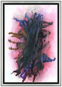 Cleve Gray Original Acrylic Painting Signed Framed Abstract Figurative Artwork: This lot includes:Gallery COA & free domestic shipping (*insurance and international shipping for an additional charge)Artist: Cleve GrayTitle: Dancing through the Night Medium: Entirely Original Ink,