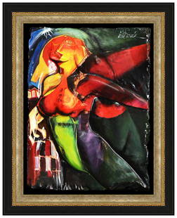 Bill Mack Original Alexandra Nechita Spirit Sculpture Signed Large Figurative: This lot includes:Gallery COA & free domestic shipping (*insurance and international shipping for an additional charge)Artist: Bill MackTitle: Homage to Alexandra NechitaMedium: Painted Relief Sculptu