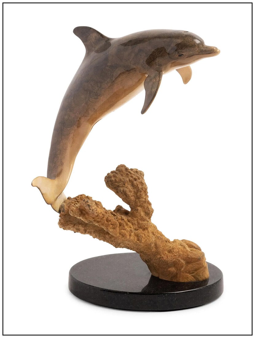 Robert Wyland Day Of The Dolphin Bronze Sculpture Signed Marine Wildlife Artwork (1 of 4)