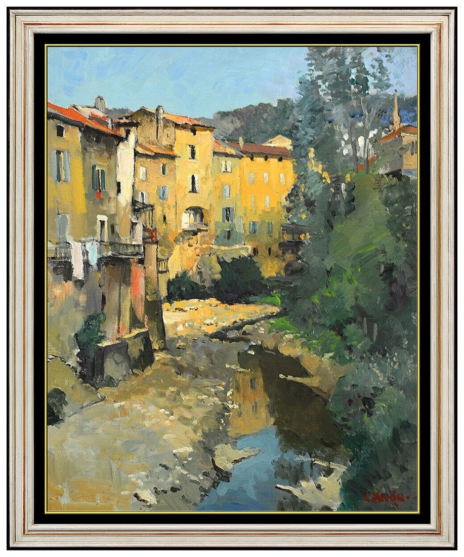 Constantin Kluge Original Oil Painting On Canvas French Cityscape Signed Artwork (1 of 6)