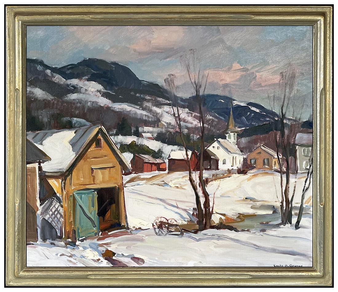 Emile A Gruppe Original Oil Painting On Canvas Vermont Winter Landscape Signed (1 of 4)