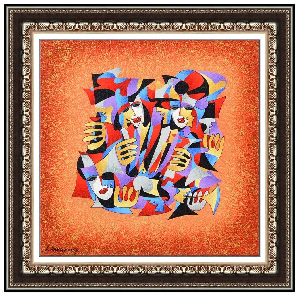 Anatole Krasnyansky Giclee on Canvas Abstract Accorion Hand Signed Framed Art (1 of 4)