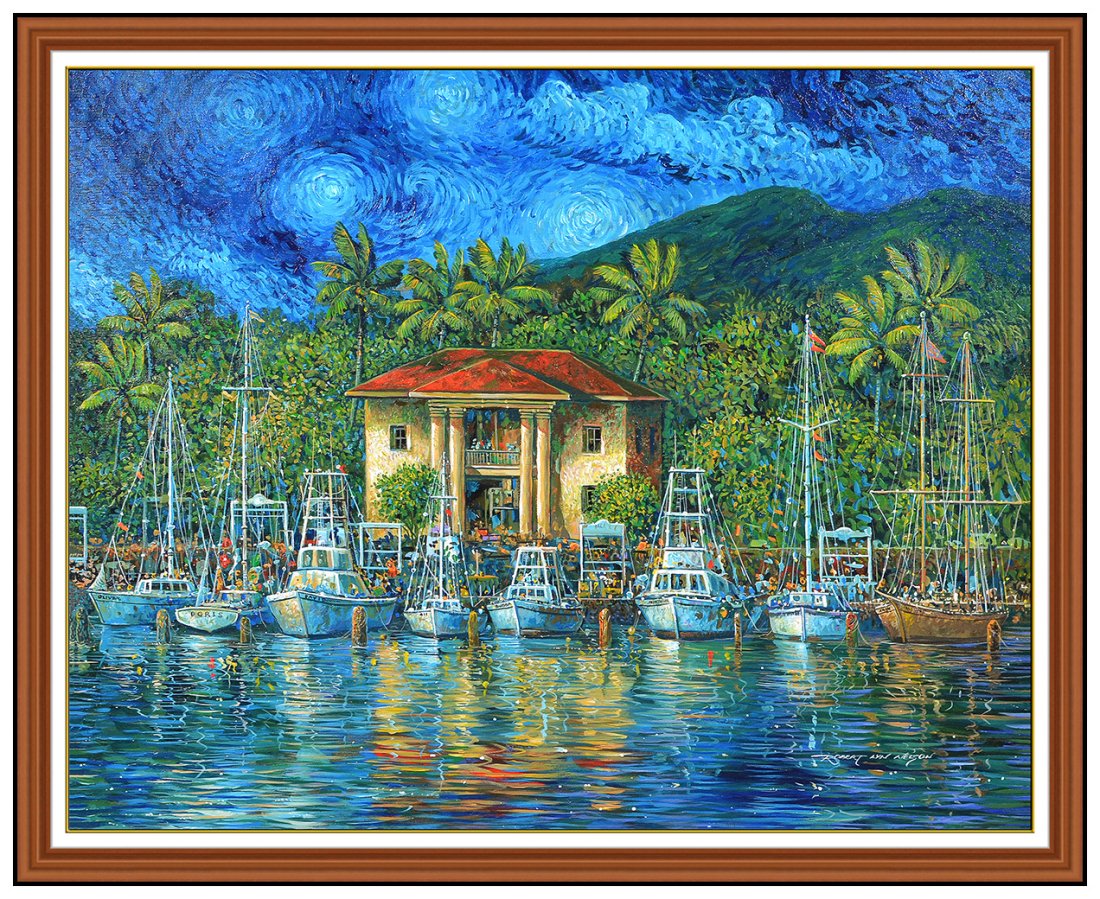 Robert Lyn Nelson Original Signed Marine Painting On Canvas Framed Signed Art (1 of 5)