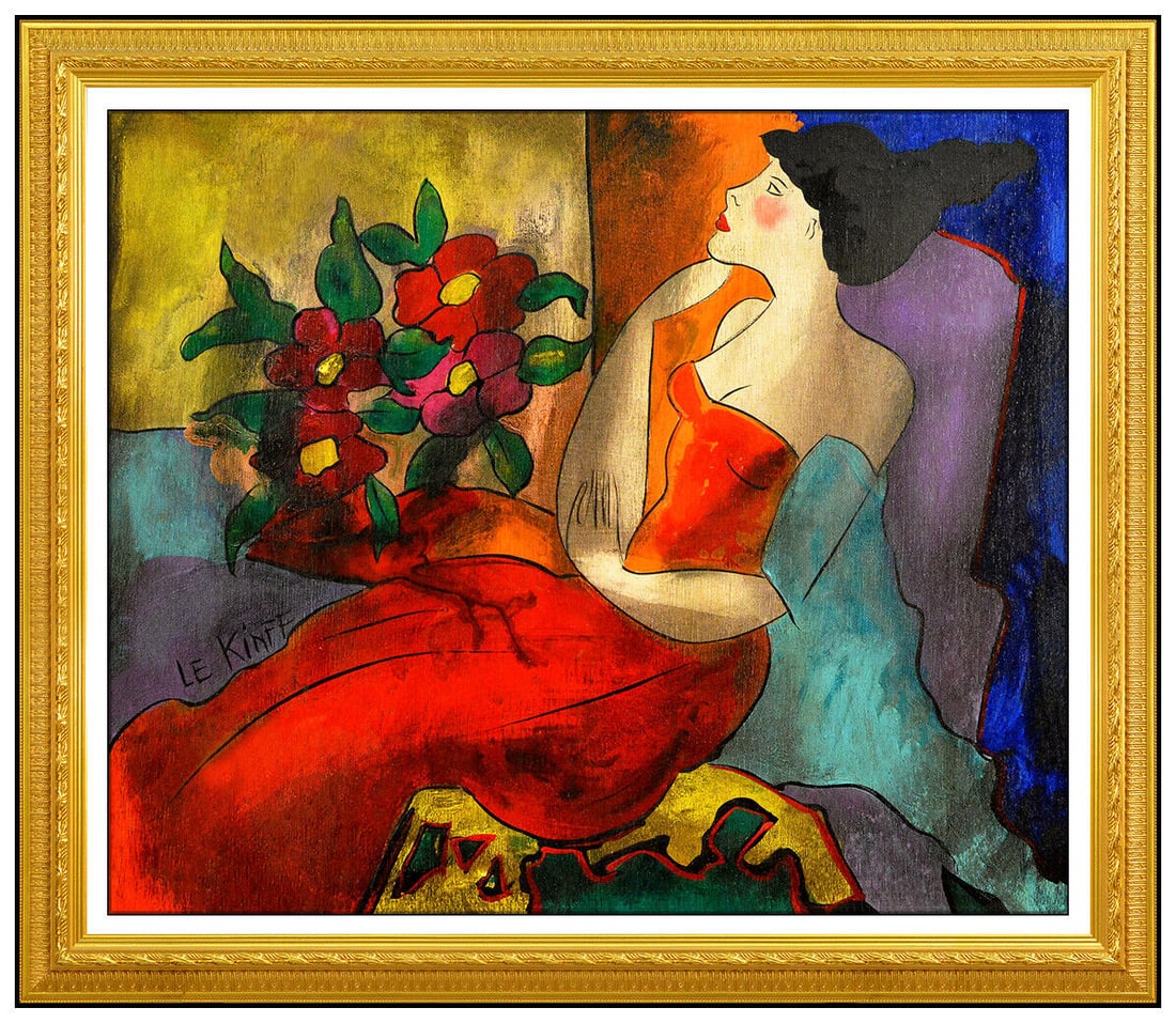 Linda Le Kinff Oil Painting On Board Female Portrait Modern Cubism Signed Art (1 of 4)