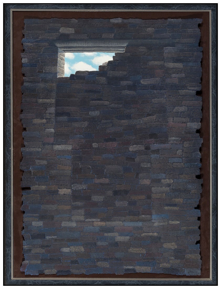 Richard Dick Mason Acrylic Painting Collage Signed Modern Door Original Art (1 of 4)