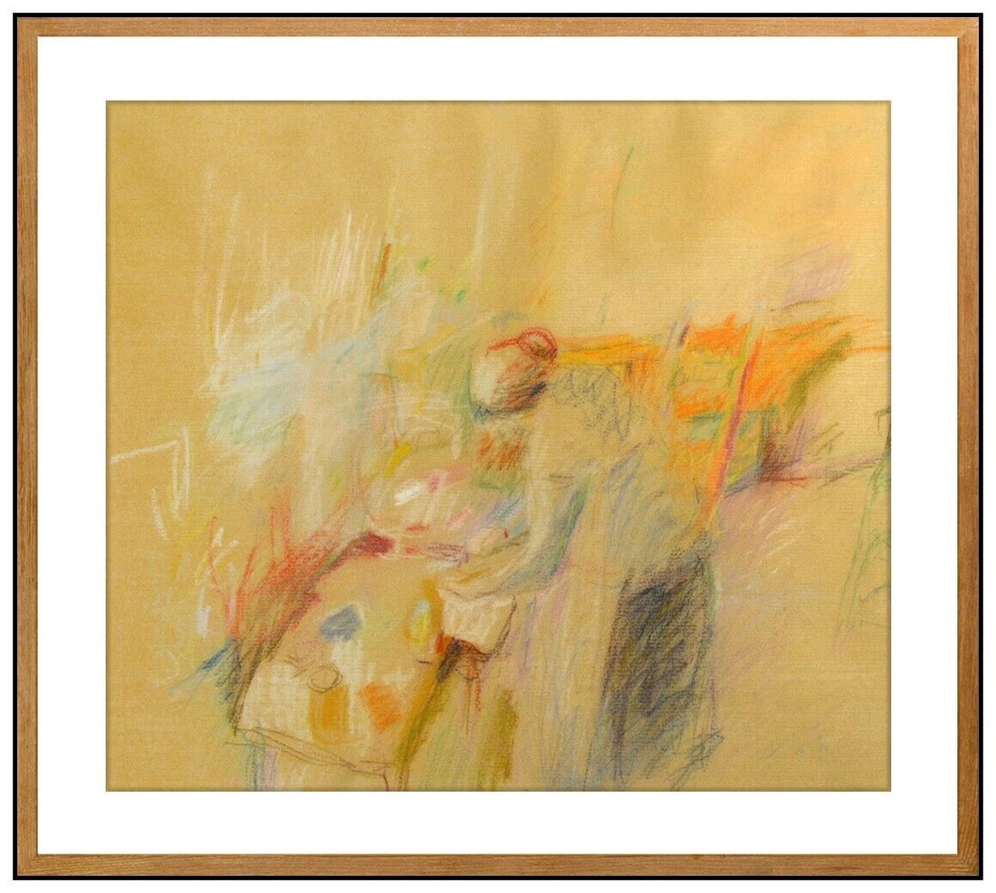 Wolf Kahn Authentic Pastel Painting Original Female Portrait Signed Framed Art: This lot includes:Gallery COA & free domestic shipping (*insurance and international shipping for an additional charge)Artist: Wolf KahnTitle: Lady Of The HouseMedium: Pastel painting on paperSize: 18