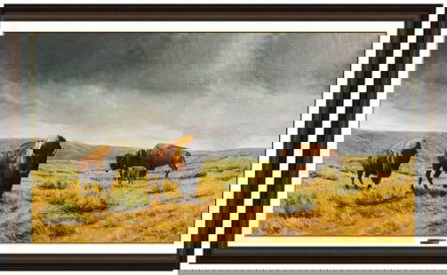 Gordon Brown Large Original Painting Oil On Canvas Signed Western Landscape Art: This Lot Includes: Gallery Coa & Free Domestic Shipping (*Insurance And International Shipping For An Additional Charge) Artist: Gordon Brown Title: Green Pastures Medium: Oil On Canvas Size: 20&rdqu