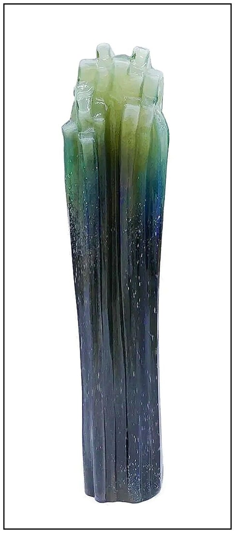 William Morris Hand Blown Standing Stone Glass Sculpture Large Signed Art (1 of 5)