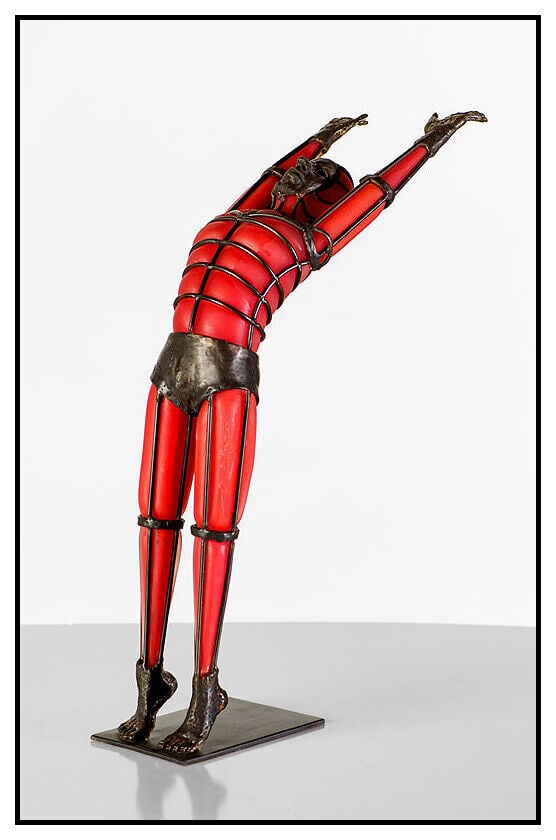 David Bennett Original Hand Blown Glass Bronze Sculpture Signed Male Figurative (1 of 3)