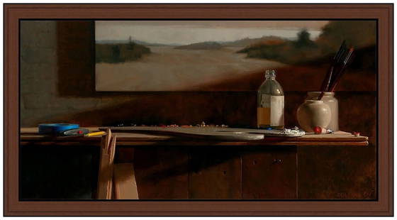 Jacob Collins Large Original Oil Painting On Canvas Still Life Framed Artwork: This lot includes:Gallery COA & free domestic shipping (*insurance and international shipping for an additional charge)Artist: Jacob Collins Title: Studio Still Life Medium: Oil Painting on CanvasSize