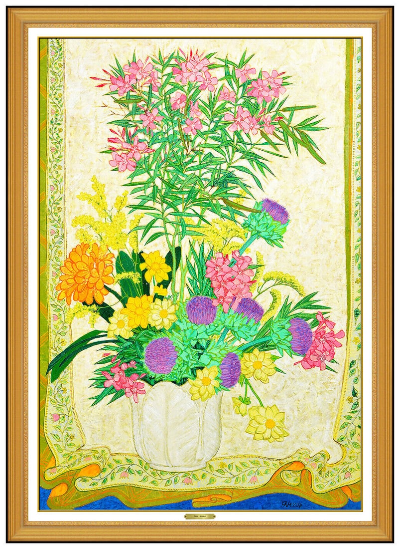 Frederick Jessup Original Painting Large Oil On Canvas Signed Flower Art Fred (1 of 7)