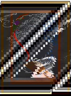 Erte Embossed Enchanted Melody Color Serigraph Large Hand Signed Framed Artwork: This Lot Includes:Gallery Coa & Free Domestic Shipping (*Insurance And International Shipping For An Additional Charge)Artist: ErteTitle: Enchanted MelodyMedium: SerigraphSize: 42 ½” X 30