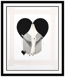 Erte Embossed Fringe Gown Color Serigraph Large Hand Signed Costume Framed Art: This Lot Includes:Gallery Coa & Free Domestic Shipping (*Insurance And International Shipping For An Additional Charge)Artist: Erte Title: Fringe GownMedium: SerigraphSize: 34 ½” X 26 &fr