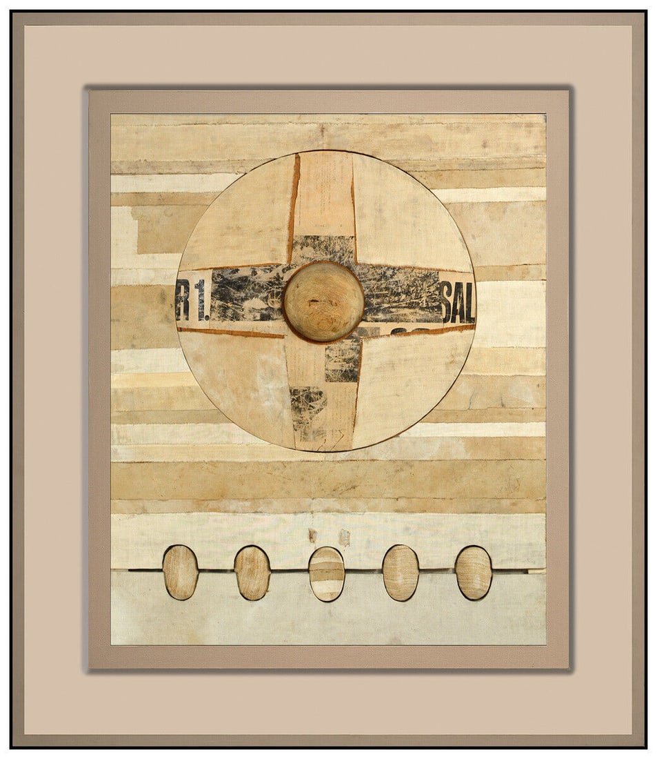 Robert Courtright Original Abstract Collage On Board Framed Signed Framed Art: This lot includes:Gallery COA & free domestic shipping (*insurance and international shipping for an additional charge)Artist: Robert CourtrightTitle: UntitledMedium: collage on boardSize: 29” x
