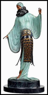 Erte Signed Bronze Sculpture An Evening In 1921 Original Art $18,000 Retail: This lot includes:Gallery COA & free domestic shipping (*insurance and international shipping for an additional charge)Artist: ErtéTitle: An Evening In 1921Medium: BronzeSize: 16" x 8"Signed: in bron