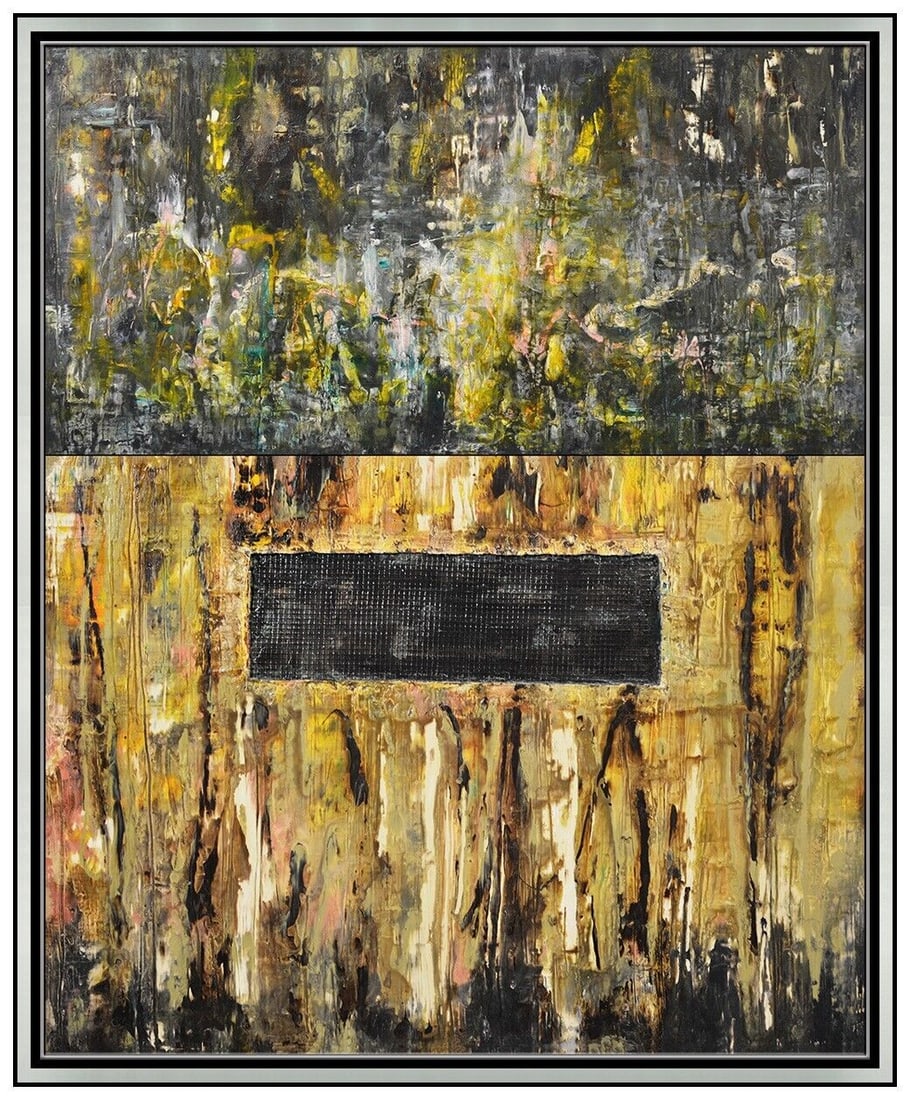 Hilario Gutierrez Large Original Painting On Canvas Abstract Signed Framed Art (1 of 11)