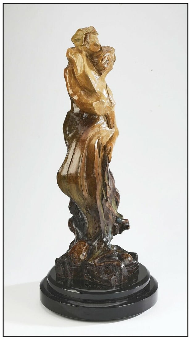 Hessam Abrishami Original Bronze Sculpture Inseparable Love Signed Art Authentic: This lot includes:Gallery COA & free domestic shipping (*insurance and international shipping for an additional charge)Artist: Hessam AbrishamiTitle: InseparableMedium: bronzeSize: 22.5" high x 10" x
